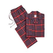 Rode katoenen flanellen geruite pyjama Brooks Brothers , Red , Heren