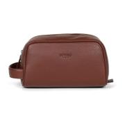 Bruin lederen heren toilettas organizer Howard London , Brown , Heren