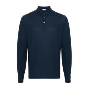 IceCotton Polo met Lange Mouwen in Marineblauw Zanone , Blue , Heren