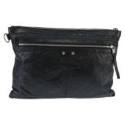 Pre-owned Leather clutches Balenciaga Vintage , Black , Dames