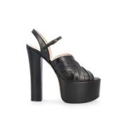 Zwarte Stijlvolle Sandalen Gucci , Black , Dames