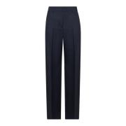 Blauwe Weekendbroek met Geribbelde Tailleband Max Mara Weekend , Blue ...