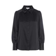 Elegante Zijden Shirt met Volumineuze Mouwen Dea Kudibal , Black , Dam...