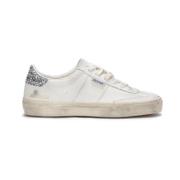 Leren sneakers met glinsterende hiel Golden Goose , White , Dames