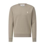 Klassieke Crew Neck Sweater Ami Paris , Beige , Heren