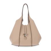 Elegante Leren Shopper Tas Tod's , Beige , Dames