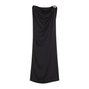 Zwarte Boothals Ringdetail Jurk Lanvin , Black , Dames