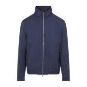 Blauwe Wollen Jas Ss25 Brunello Cucinelli , Blue , Heren