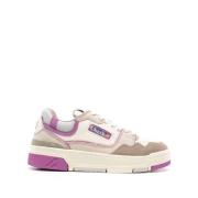 Fuchsia Tabak Suède Lage Sneakers Autry , Multicolor , Dames