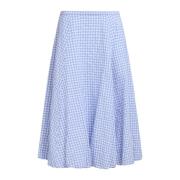 Blauw-Wit Micro Check Rok Marni , Blue , Dames