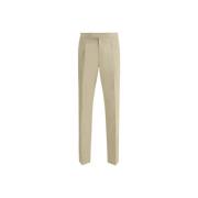 Slim Fit High Waist Linnen Broek Brioni , Beige , Heren