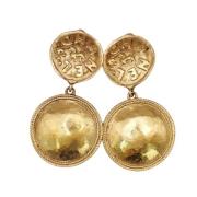 Pre-owned Metal earrings Chanel Vintage , Yellow , Unisex