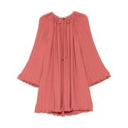 Blouse met perzikroze gerimpelde rand Lanvin , Pink , Dames