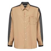 Patchwork Wollen Shirt Beige Marni , Beige , Heren