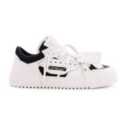 Leren lage sneakers met stoffen inzetstukken Off White , White , Heren