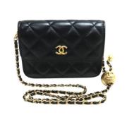 Pre-owned Leather chanel-bags Chanel Vintage , Black , Dames