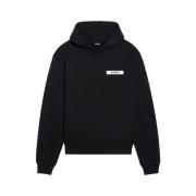 Zwarte Gros Grain Logo Hoodie Jacquemus , Black , Heren