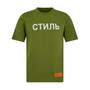 Ctnmb Logo T-Shirt Groen/Wit Korte Mouw Heron Preston , Green , Heren