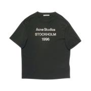 Stijlvol Zwart T-shirt Acne Studios , Black , Dames