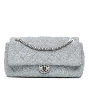 Pre-owned Leather chanel-bags Chanel Vintage , Gray , Dames