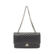 Pre-owned Leather chanel-bags Chanel Vintage , Black , Dames