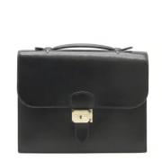 Pre-owned Leather briefcases Hermès Vintage , Black , Heren