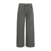 Baggy Denim Broek met Voorknoop Agolde , Green , Dames