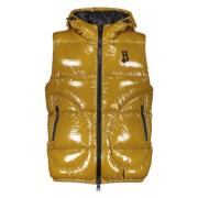 Glanzende Bodywarmer met Capuchon en Zakken Herno , Brown , Heren