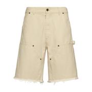 Stud Denim Beige Shorts Maison Margiela , Beige , Heren