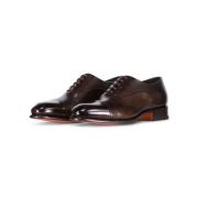 Antieke Leren Oxfords met Taps Toelopende Silhouet Santoni , Brown , H...