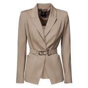 Beige Riemjas met Logo Gesp Guess , Beige , Dames