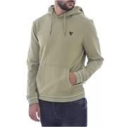 Organische Katoenen Hoodie - Patched Logo Guess , Green , Heren