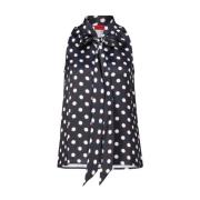 Polka Dot A-lijn top met strik Hugo Boss , Black , Dames