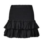 Gerimpelde A-lijn Mini Rok Isabel Marant , Black , Dames