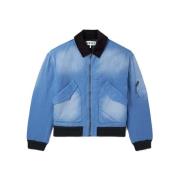 Blauwe Katoenen Bomberjack Aw24 Loewe , Blue , Heren