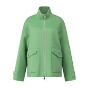 Stijlvolle wollen jas met praktische details Milestone , Green , Dames