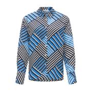 Lange Mouw Blouse Filona Opus , Blue , Dames