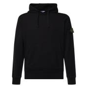 Zwarte Trui met Muts en Zakken Stone Island , Black , Heren