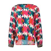 Zijden Patroon Blouse Marc Cain , Multicolor , Dames