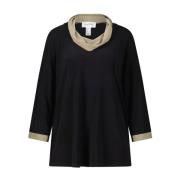 Moderne waterval kraag shirt Joseph Ribkoff , Black , Dames