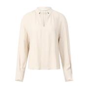 Zilveren Detail Blouse Patrizia Pepe , Beige , Dames