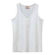 Basis Tank Top met knoopdetail MOS Mosh , White , Dames