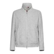 Chevron Bomber Jacket Brunello Cucinelli , Gray , Heren