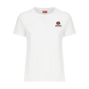 Witte Katoenen T-shirt met Borduursel Kenzo , White , Dames