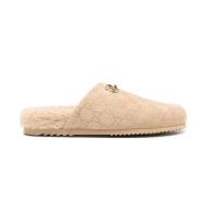 Gedebosseerd Monogram Horsebit Muiltjes Gucci , Beige , Dames