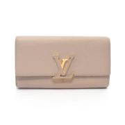 Pre-owned Leather wallets Louis Vuitton Vintage , Beige , Dames