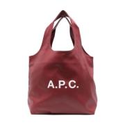 Stijlvolle Bordeaux Tote Tas met Print A.p.c. , Red , Dames