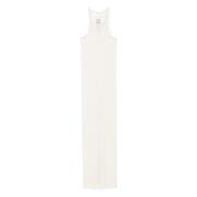 Witte Midi Jurk met Ruwe Zoom Rick Owens , White , Dames