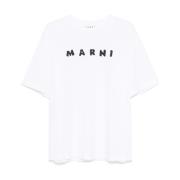 Stijlvolle T-shirt Collectie Marni , White , Dames