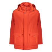 Wollen parka met technische stof Herno , Red , Heren